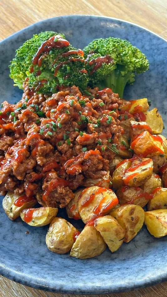 Beef Mince, Potatoes and Broccoli